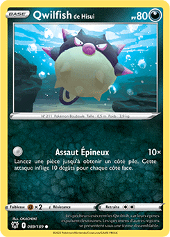 Carte Pokémon Communes Qwilfish de Hisui 089/189 de la série Astres Radieux