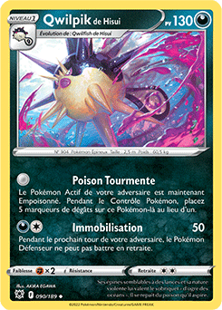 Carte Pokémon Peu commune Qwilpik de Hisui 090/189 de la série Astres Radieux