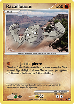Carte Pokémon Racaillou 84/123 de la série Trésors Mystérieux en vente au meilleur prix