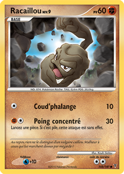 Carte Pokémon Racaillou 105/147 de la série Vainqueurs Suprêmes en vente au meilleur prix