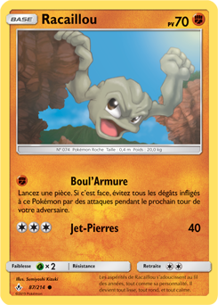 Carte Pokémon Commune Racaillou 87/214 de la série Alliance Infallible