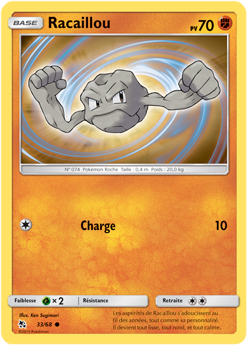Carte Pokémon Commune Racaillou 33/68 de la série Destinées Occultes