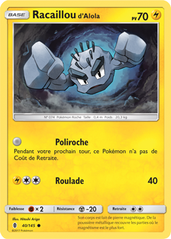 Carte Pokémon Racaillou d'Alola 40/145 de la série Gardiens Ascendants en vente au meilleur prix