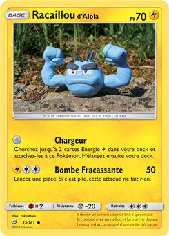 Carte Pokémon Commune Racaillou d'Alola 35/181 de la série Duo de Choc