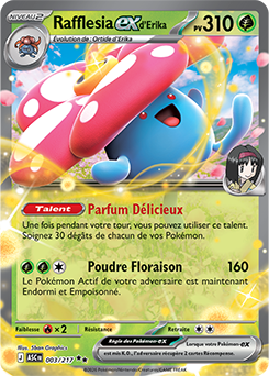 Carte Pokémon Rafflesia ex d'Erika 3/217 de la série Héros Transcendants en vente au meilleur prix