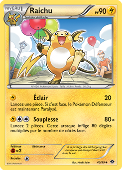 Carte Pokémon Raichu 40/99 de la série Destinées Futures en vente au meilleur prix