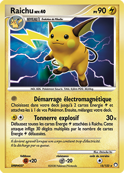 Carte Pokémon Raichu 15/123 de la série Trésors Mystérieux en vente au meilleur prix