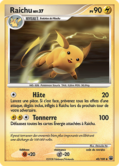 Carte Pokémon Raichu 45/100 de la série Aube Majestueuse en vente au meilleur prix