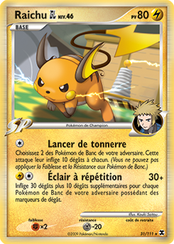 Carte Pokémon Raichu 31/111 de la série Rivaux Émergents en vente au meilleur prix