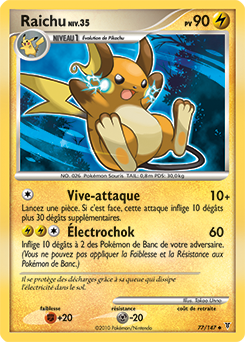 Carte Pokémon Raichu 77/147 de la série Vainqueurs Suprêmes en vente au meilleur prix