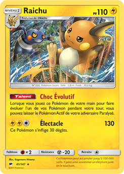 Carte Pokemon RAICHU 29/73 Ultra Rare GX Soleil et Lune 3,5 SL3.5 FR NEUF