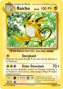 Carte Pokémon Raichu 36/108 de la série Évolutions en vente au meilleur prix