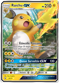 Carte Pokémon Raichu GX 29/73 de la série Légendes Brillantes en vente au meilleur prix