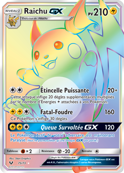 Carte Pokémon Raichu GX 75/73 de la série Légendes Brillantes en vente au meilleur prix