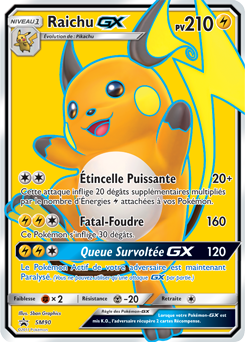 Carte Pokémon Raichu GX SM90 de la série Promos Soleil et Lune en vente au meilleur prix