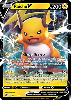 Carte Pokémon Raichu V 045/172 de la série Stars Étincelantes en vente au meilleur prix
