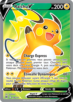 Carte Pokémon Raichu V 158/172 de la série Stars Étincelantes en vente au meilleur prix
