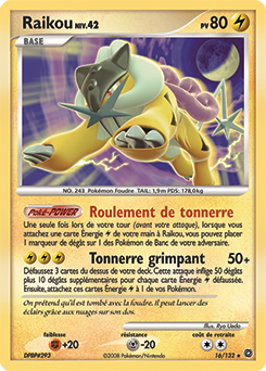 Carte Pokémon Raikou 16/132 de la série Merveilles Secrètes en vente au meilleur prix