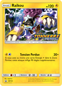 Carte Pokémon Promo Raikou SM150 de la série Promos Soleil et Lune