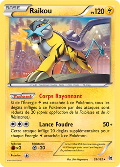 Carte Pokémon Holographique Rare Raikou 55/162 de la série Impulsion Turbo