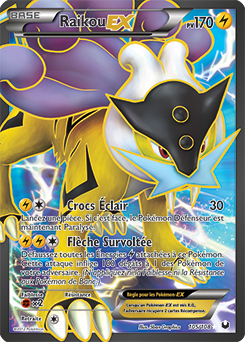 Carte Pokémon Pokémon Full Art Raikou EX 105/108 de la série Explorateurs Obscurs