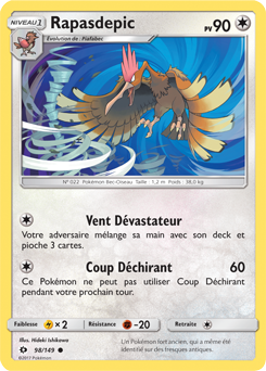 Carte Pokémon Rapasdepic 98/149 de la série Soleil & Lune en vente au meilleur prix