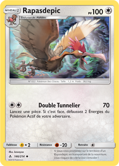 Carte Pokémon Rapasdepic 146/214 de la série Alliance Infallible en vente au meilleur prix