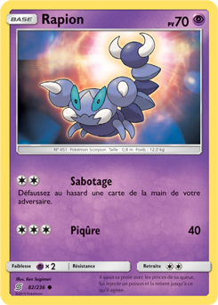 Carte Pokémon Rapion 82/236 de la série Harmonie des Esprits en vente au meilleur prix