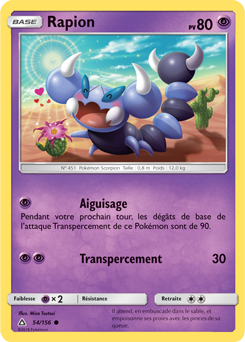 Carte Pokémon Rapion 54/156 de la série Ultra Prisme en vente au meilleur prix