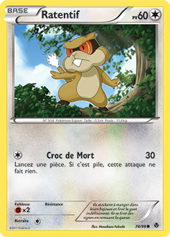 Carte Pokémon Commune Ratentif 78/98 de la série Pouvoirs Émergents