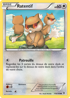 Carte Pokémon Commune Ratentif 118/149 de la série Frantières Franchies