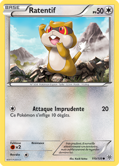 Carte Pokémon Commune Ratentif 110/135 de la série Tempête Plasma