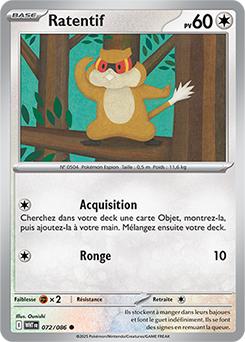 Carte Pokémon Communes Ratentif 72/86 de la série Flamme Blanche