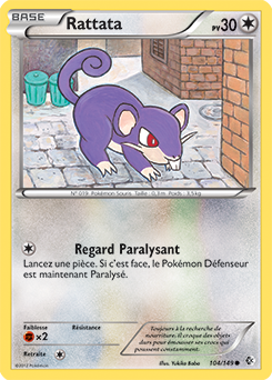 Carte Pokémon Rattata 104/149 de la série Frantières Franchies en vente au meilleur prix