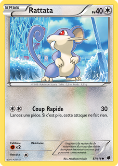 Carte Pokémon Rattata 87/116 de la série Glaciation Plasma en vente au meilleur prix