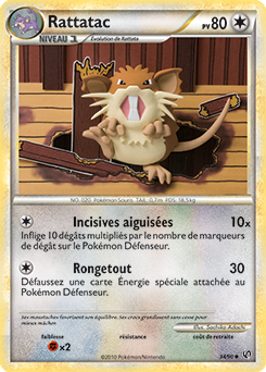 Carte Pokémon Peu commune Rattatac 34/90 de la série Indomptable