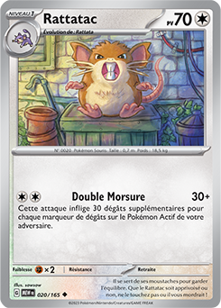 Carte Pokémon Rattatac 20/165 de la série 151 en vente au meilleur prix