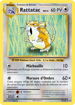 Carte Pokémon Rare Rattatac 67/108 de la série Évolutions