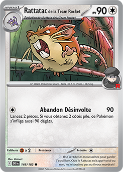 Carte Pokémon Communes Rattatac de la Team Rocket 148/182 de la série Rivalités Destinées