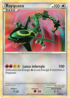Carte Pokémon Holographique Rare Rayquaza 20/95 de la série Appel des Légendes