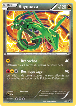 Carte Pokémon Holographique Rare Rayquaza 11/20 de la série Coffre des Dragons