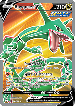 Carte Pokémon Full Art V Rayquaza V 193/203 de la série Évolution Céleste