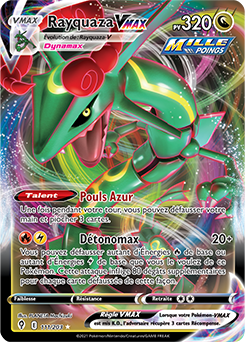 Carte Pokémon Ultra rare VMAX Rayquaza VMAX 111/203 de la série Évolution Céleste
