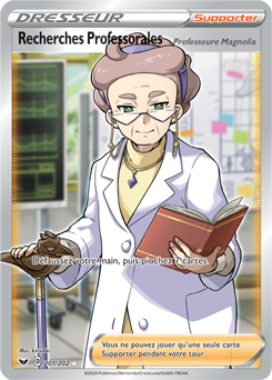 Carte Pokémon Dresseur Full Art Recherches Professorales 201/202 de la série Épée et Bouclier