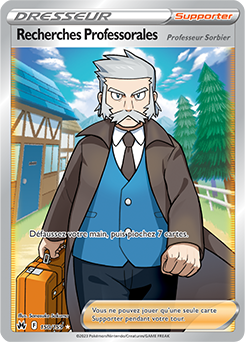Carte Pokémon Dresseur Full Art Recherches Professorales 150/159 de la série Zénith Suprême