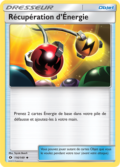 Carte Pokémon Récupération d'Énergie 116/149 de la série Soleil & Lune en vente au meilleur prix
