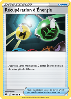 Carte Pokémon Communes Récupération d'Énergie 127/159 de la série Zénith Suprême
