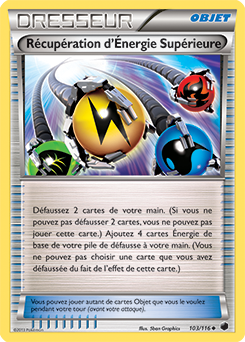 Carte Pokémon Peu commune Récupération d'Énergie Supérieure 103/116 de la série Glaciation Plasma