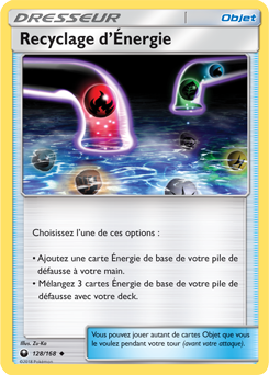 Carte Pokémon Peu commune Recyclage d'Énergie 128/168 de la série Tempête Céleste