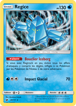 Carte Pokémon Regice 28/111 de la série Invasion Carmin en vente au meilleur prix